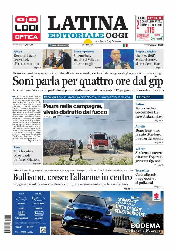 Prima-pagina-latina-editoriale-oggi-oggi-edizione-del-20240727