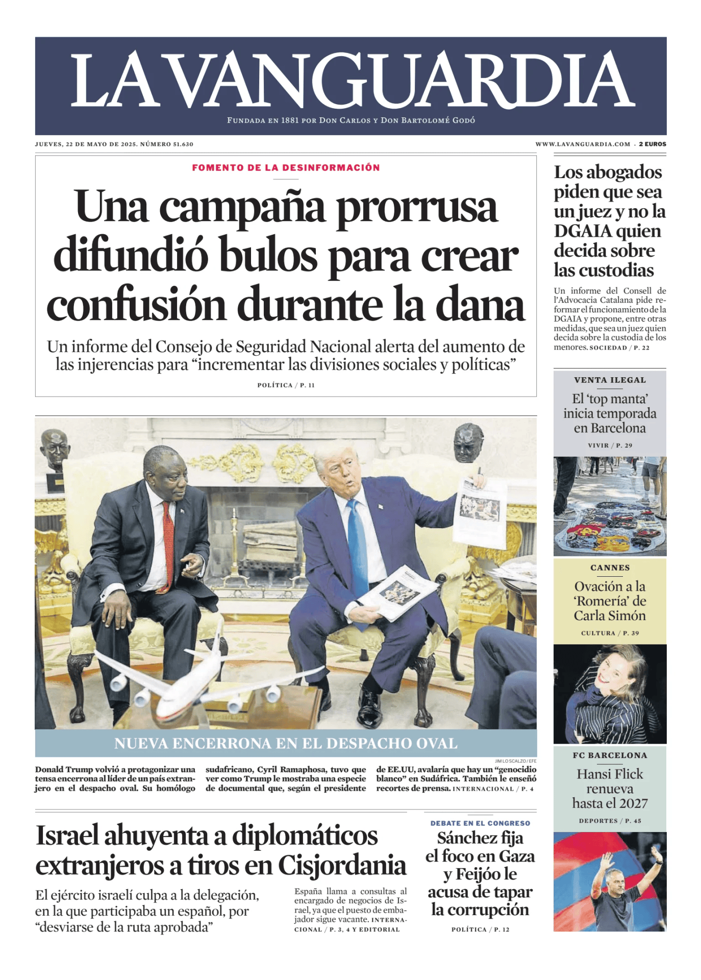 Prima-pagina-lavanguardia-oggi-edizione-di-oggi-20250522