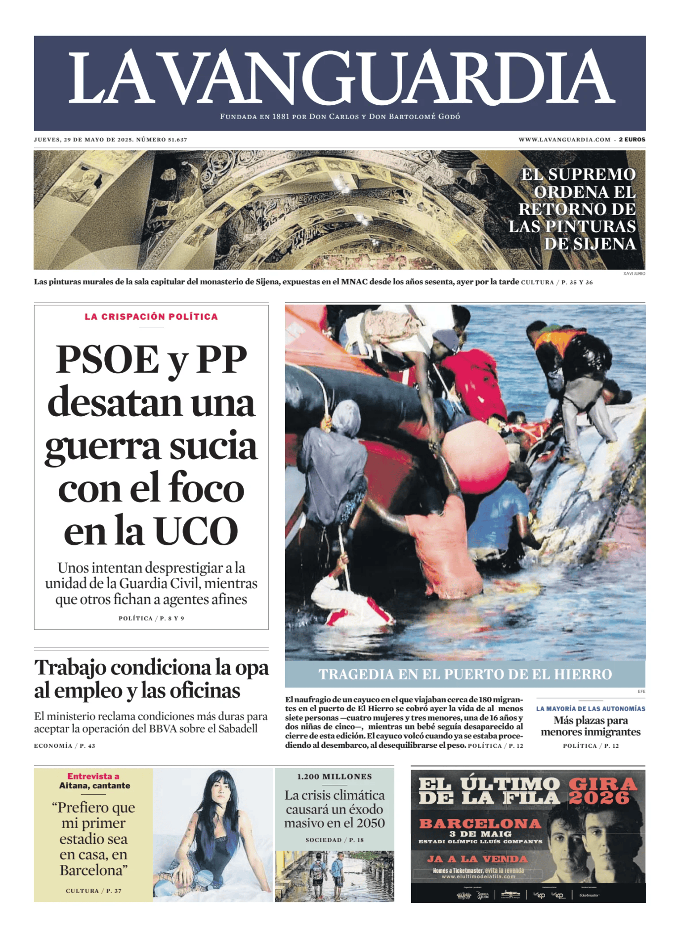 Prima-pagina-lavanguardia-oggi-edizione-di-oggi-20250529