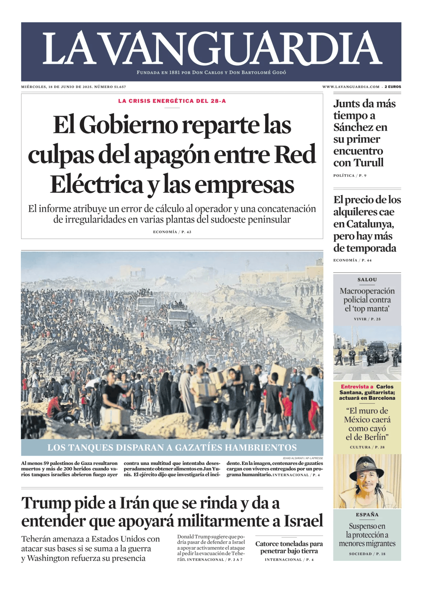 Prima-pagina-lavanguardia-oggi-edizione-di-oggi-20250618