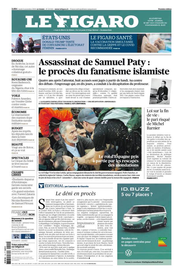 Prima-pagina-le-figaro-di-oggi-03-11-2024