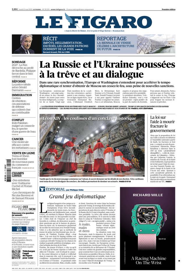 Prima-pagina-le-figaro-di-oggi-11-05-2025