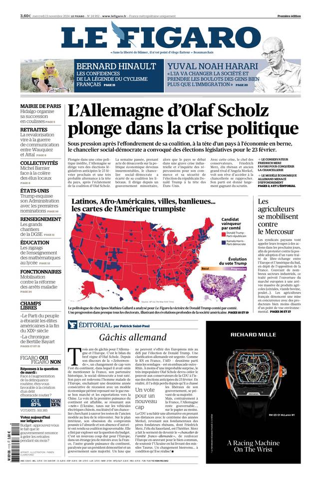 Prima-pagina-le-figaro-di-oggi-12-11-2024