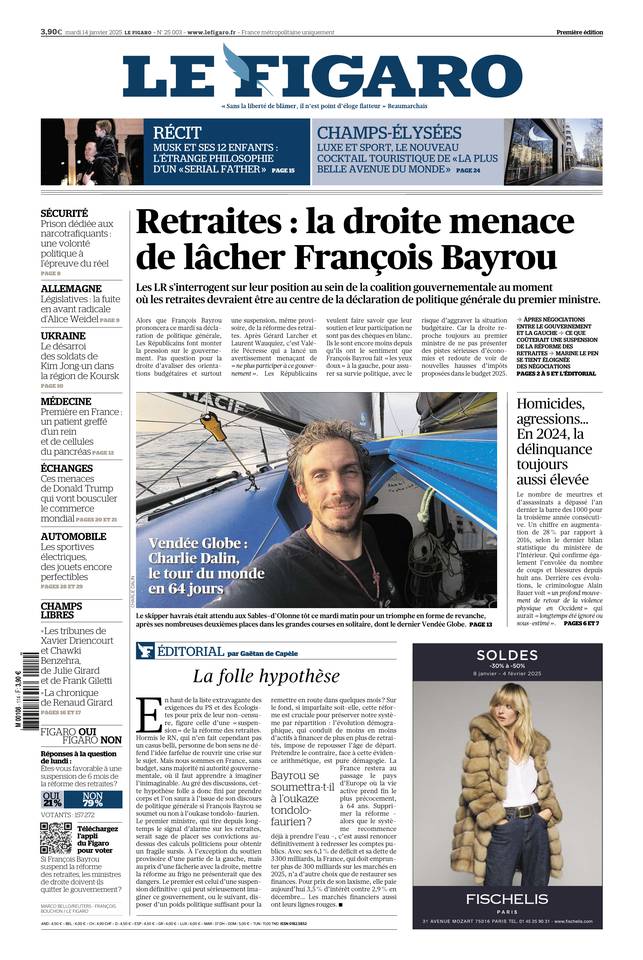 Prima-pagina-le-figaro-di-oggi-13-01-2025