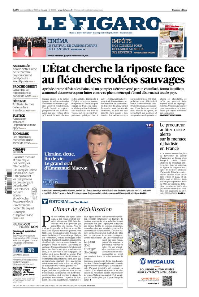 Prima-pagina-le-figaro-di-oggi-13-05-2025