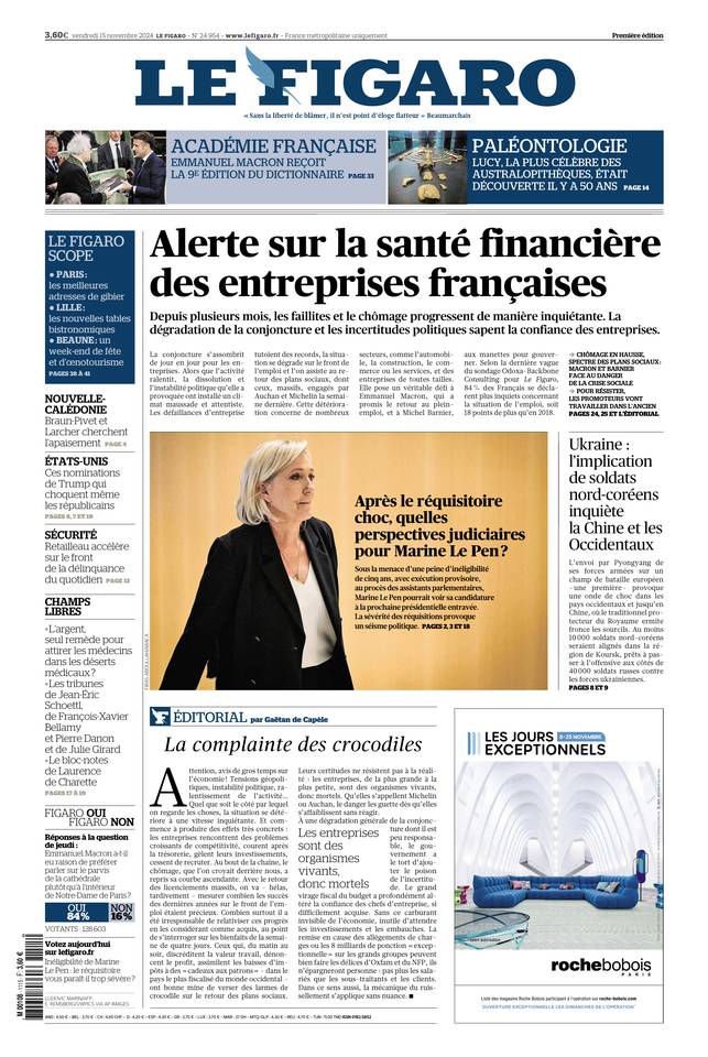 Prima-pagina-le-figaro-di-oggi-14-11-2024