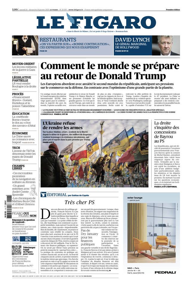 Prima-pagina-le-figaro-di-oggi-17-01-2025