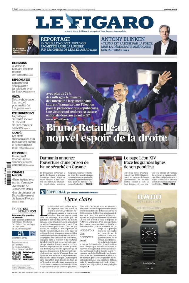 Prima-pagina-le-figaro-di-oggi-18-05-2025