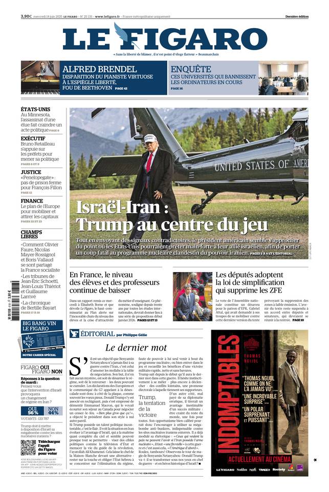 Prima-pagina-le-figaro-di-oggi-18-06-2025
