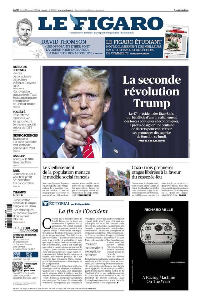 Prima-pagina-le-figaro-di-oggi-19-01-2025