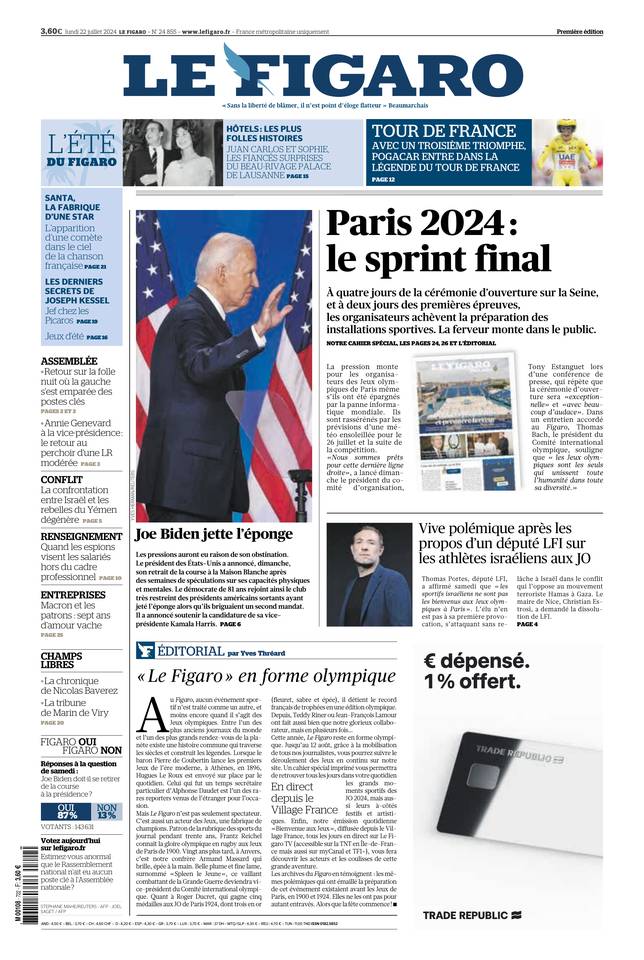 Prima-pagina-le-figaro-di-oggi-21-07-2024