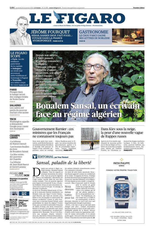 Prima-pagina-le-figaro-di-oggi-21-11-2024