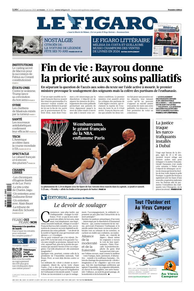Prima-pagina-le-figaro-di-oggi-22-01-2025