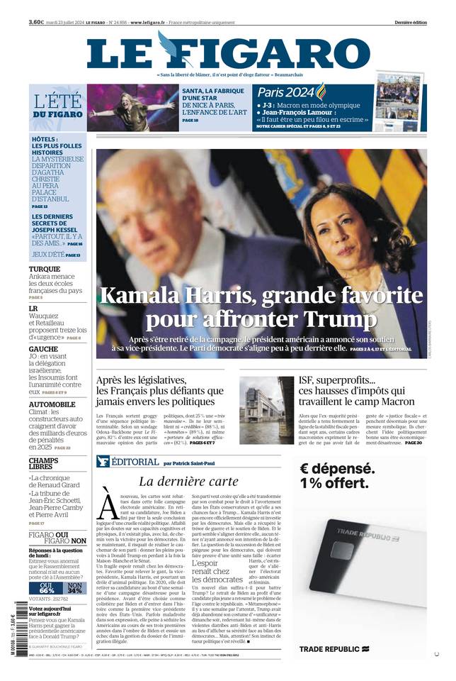 Prima-pagina-le-figaro-di-oggi-23-07-2024
