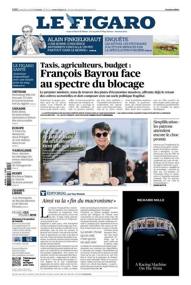 Prima-pagina-le-figaro-di-oggi-25-05-2025