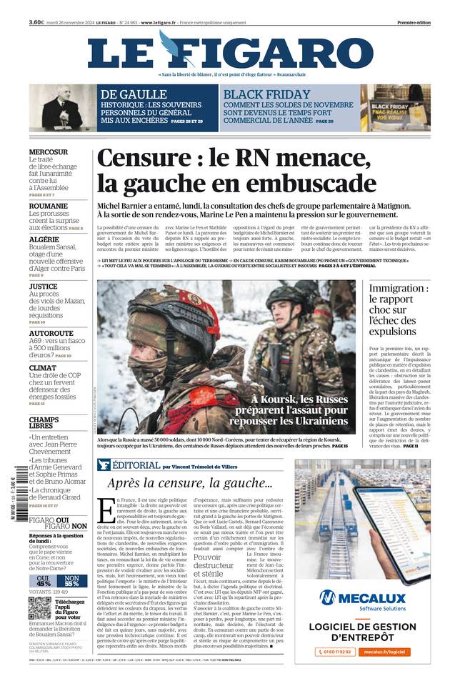 Prima-pagina-le-figaro-di-oggi-25-11-2024