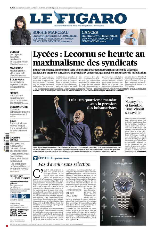 Prima-pagina-le-figaro-di-oggi-26-10-2026