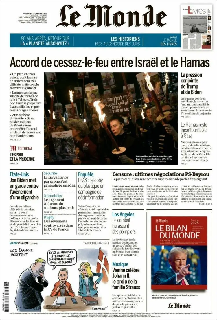 Prima-pagina-le monde-edizione-di-oggi-2025-01-17