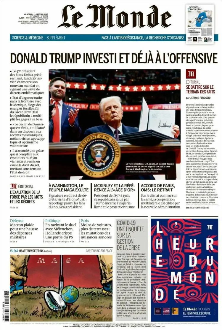 Prima-pagina-le monde-edizione-di-oggi-2025-01-22