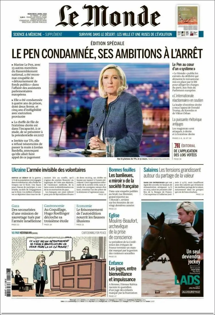 Prima-pagina-le monde-edizione-di-oggi-2025-04-02