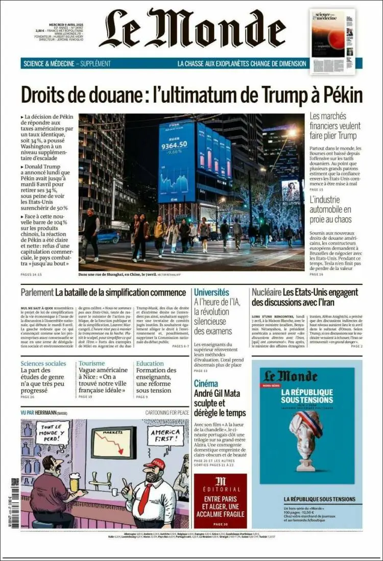 Prima-pagina-le monde-edizione-di-oggi-2025-04-09