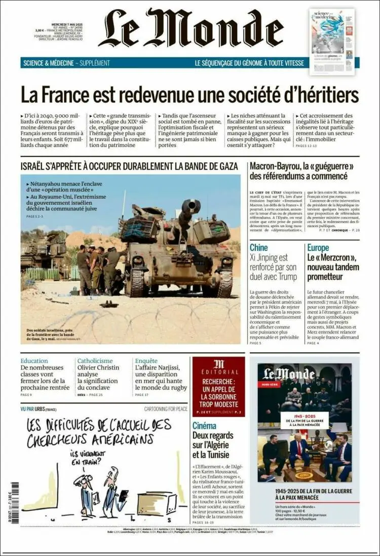Prima-pagina-le monde-edizione-di-oggi-2025-05-07