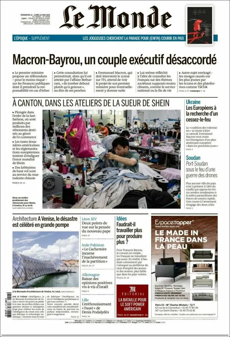 Prima-pagina-le monde-edizione-di-oggi-2025-05-12