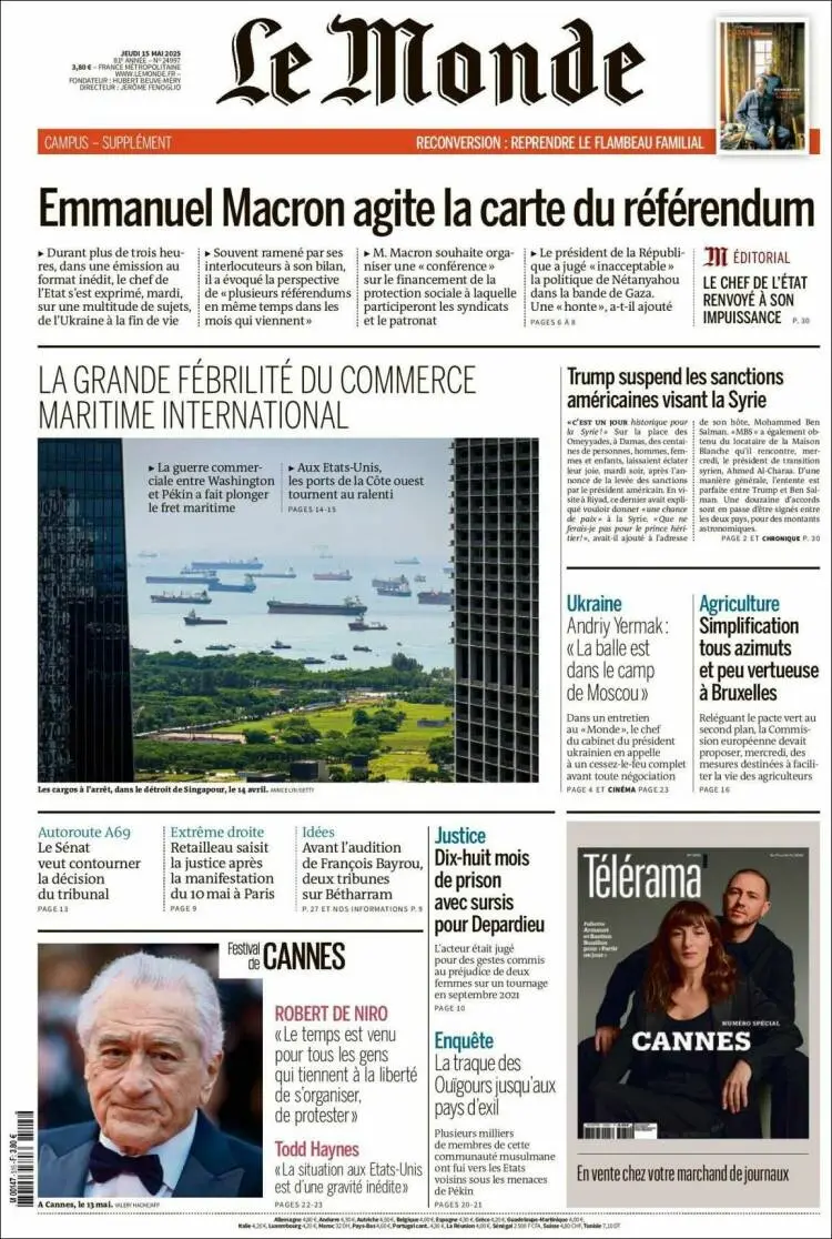 Prima-pagina-le monde-edizione-di-oggi-2025-05-15