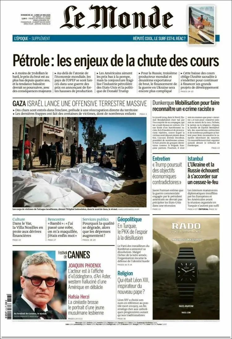 Prima-pagina-le monde-edizione-di-oggi-2025-05-19