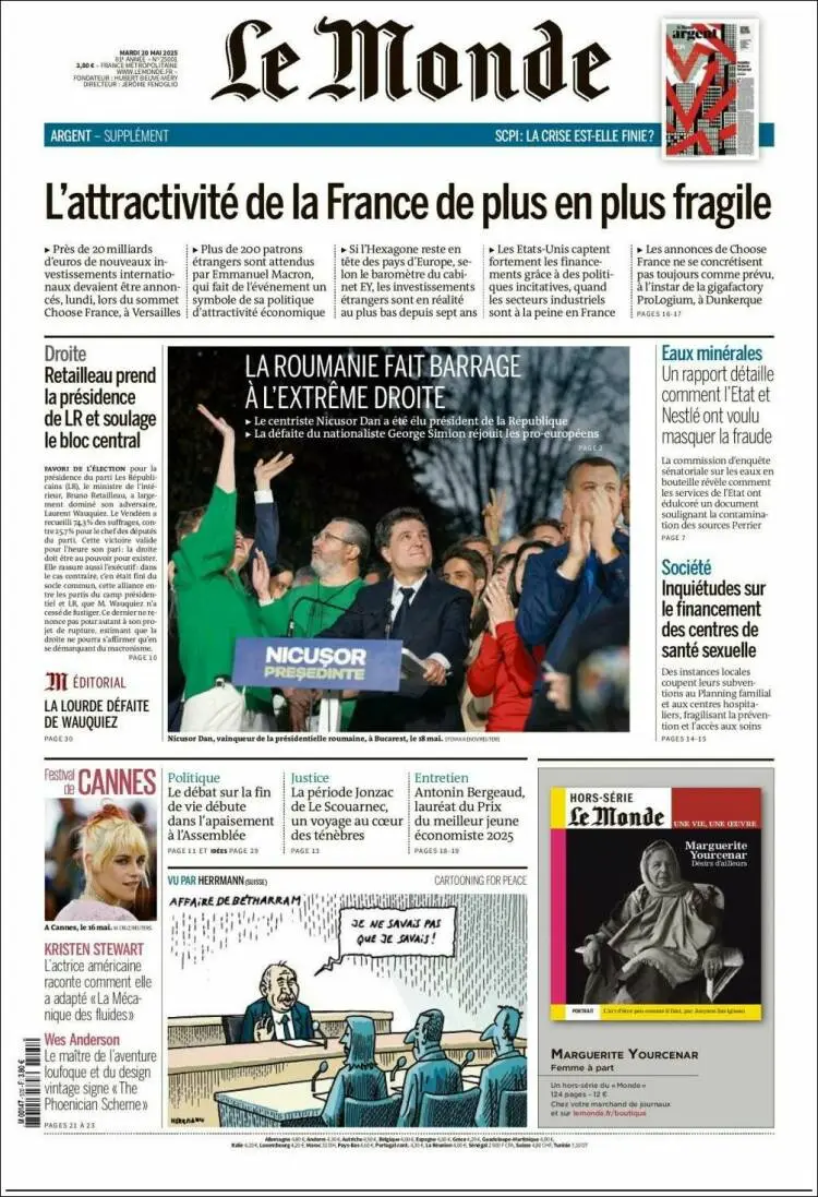 Prima-pagina-le monde-edizione-di-oggi-2025-05-20
