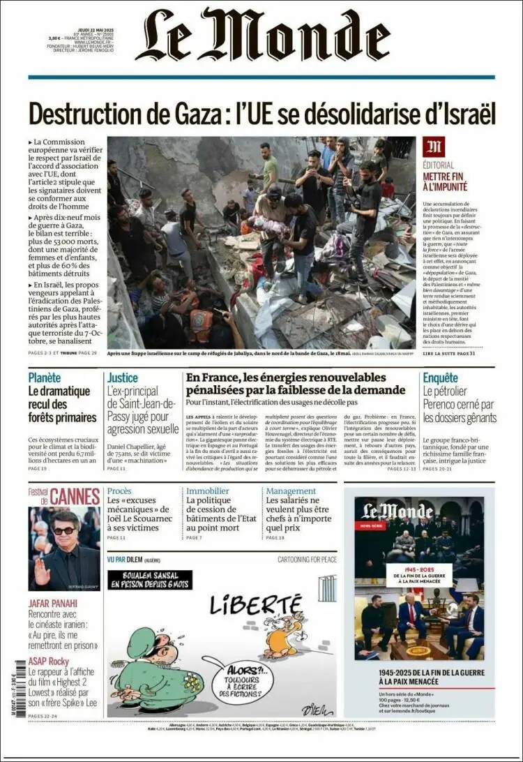 Prima-pagina-le monde-edizione-di-oggi-2025-05-22