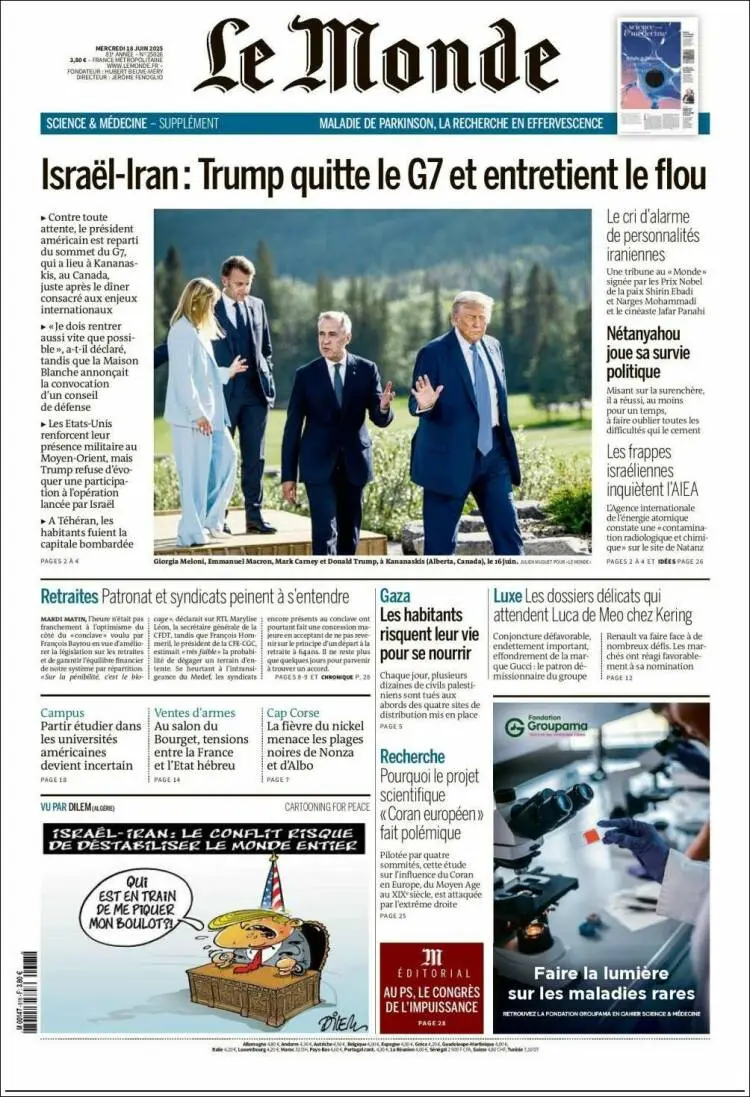 Prima-pagina-le monde-edizione-di-oggi-2025-06-18