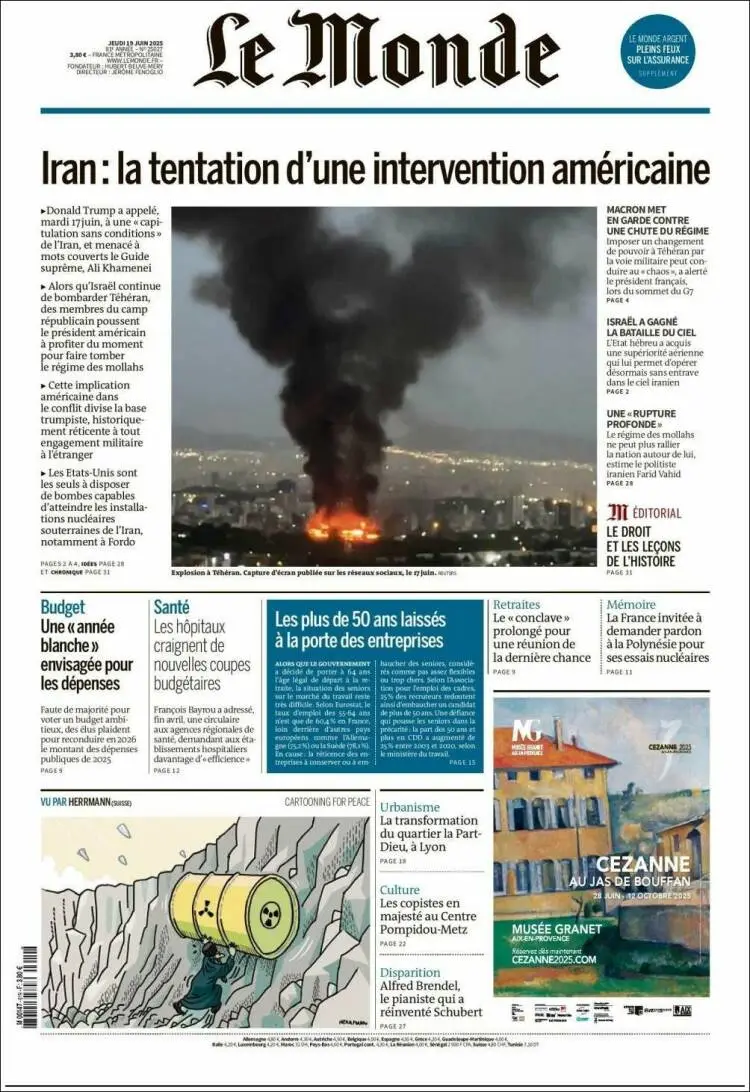 Prima-pagina-le monde-edizione-di-oggi-2025-06-19