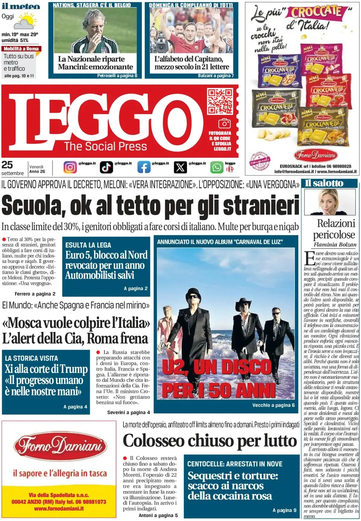 Prima-pagina-leggo-edizione-di-oggi-25-09-2026