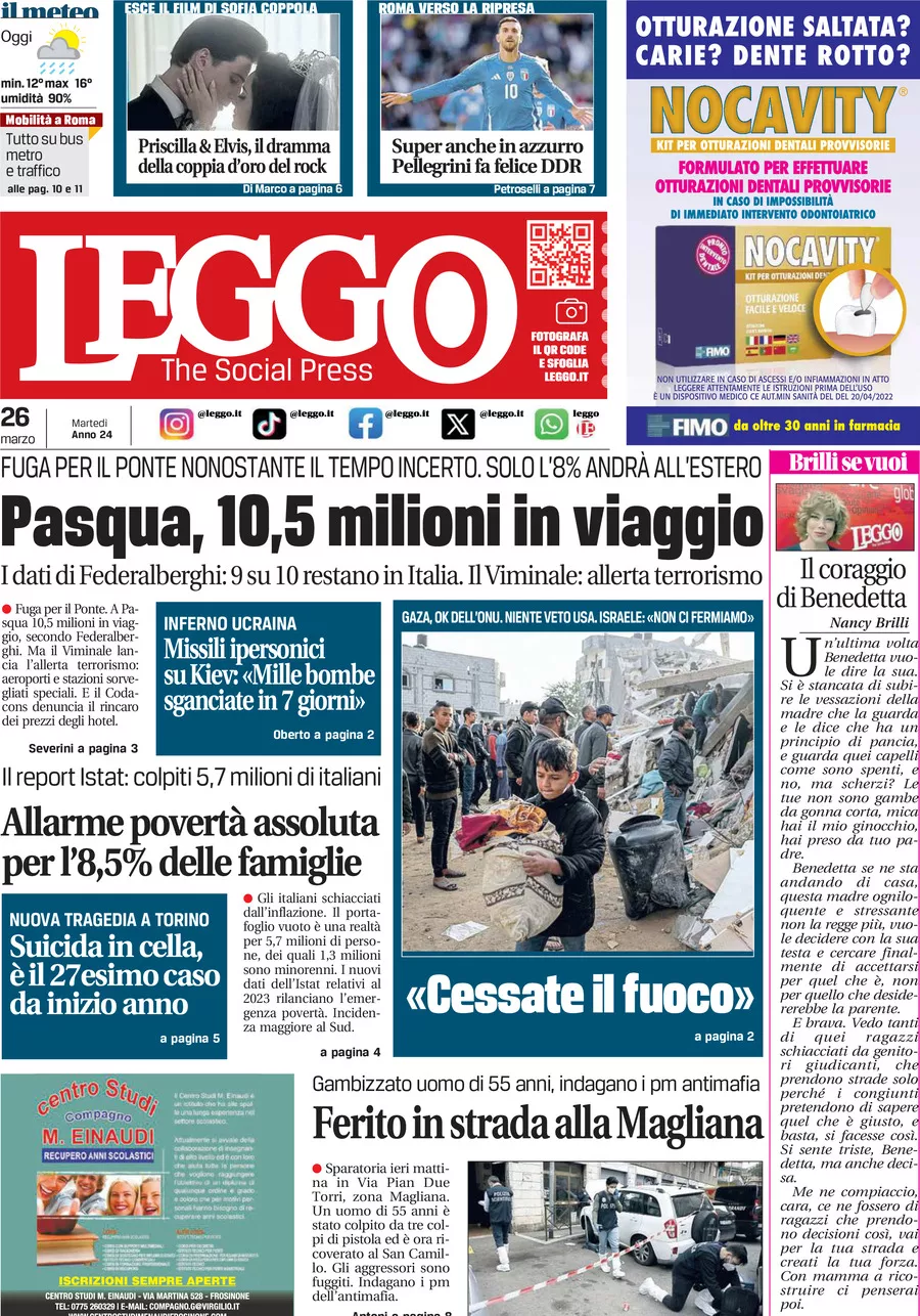Prima-pagina-leggo-edizione-di-oggi-26-03-2024