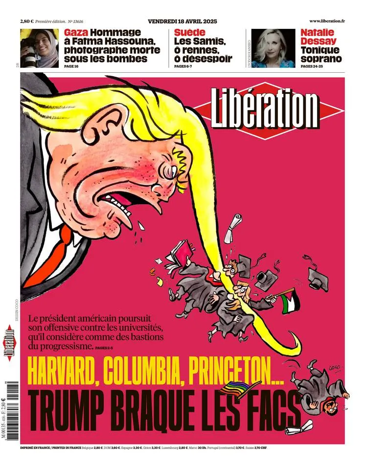 Prima-pagina-liberation-oggi-edizione-di-oggi-18-04-2025