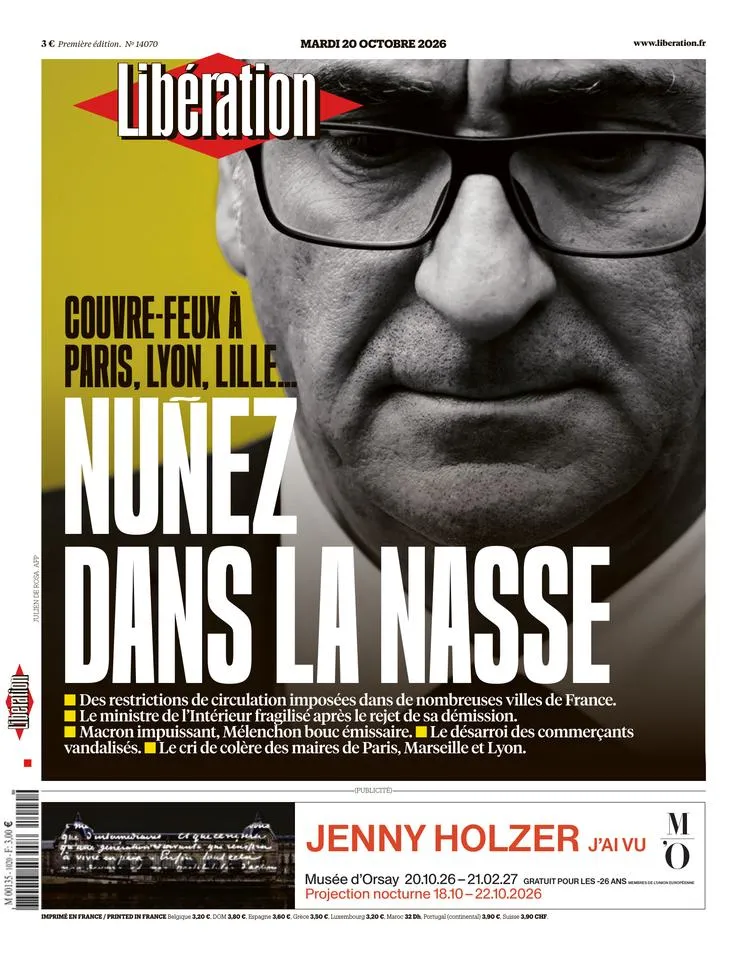 Prima-pagina-liberation-oggi-edizione-di-oggi-19-10-2026