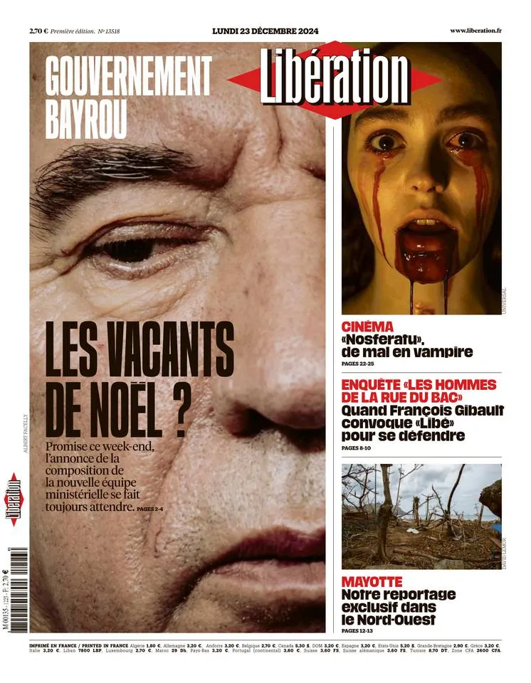 Prima-pagina-liberation-oggi-edizione-di-oggi-22-12-2024