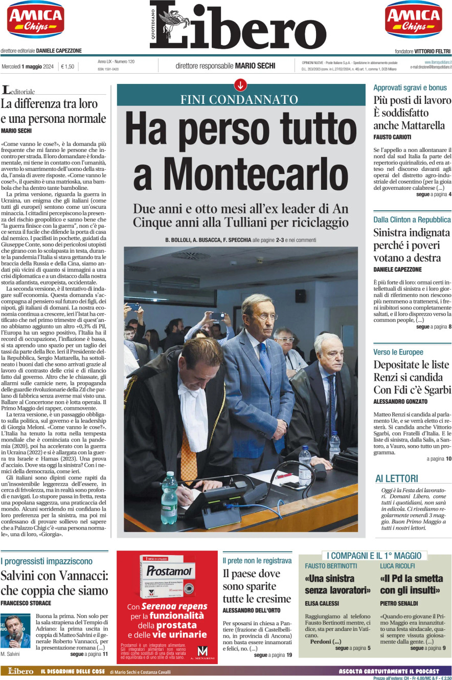 Prima-pagina-libero-edizione-di-oggi-01-05-2024