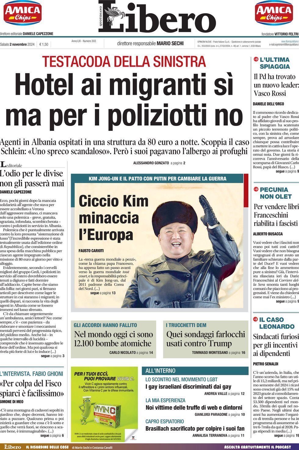 Prima-pagina-libero-edizione-di-oggi-02-11-2024