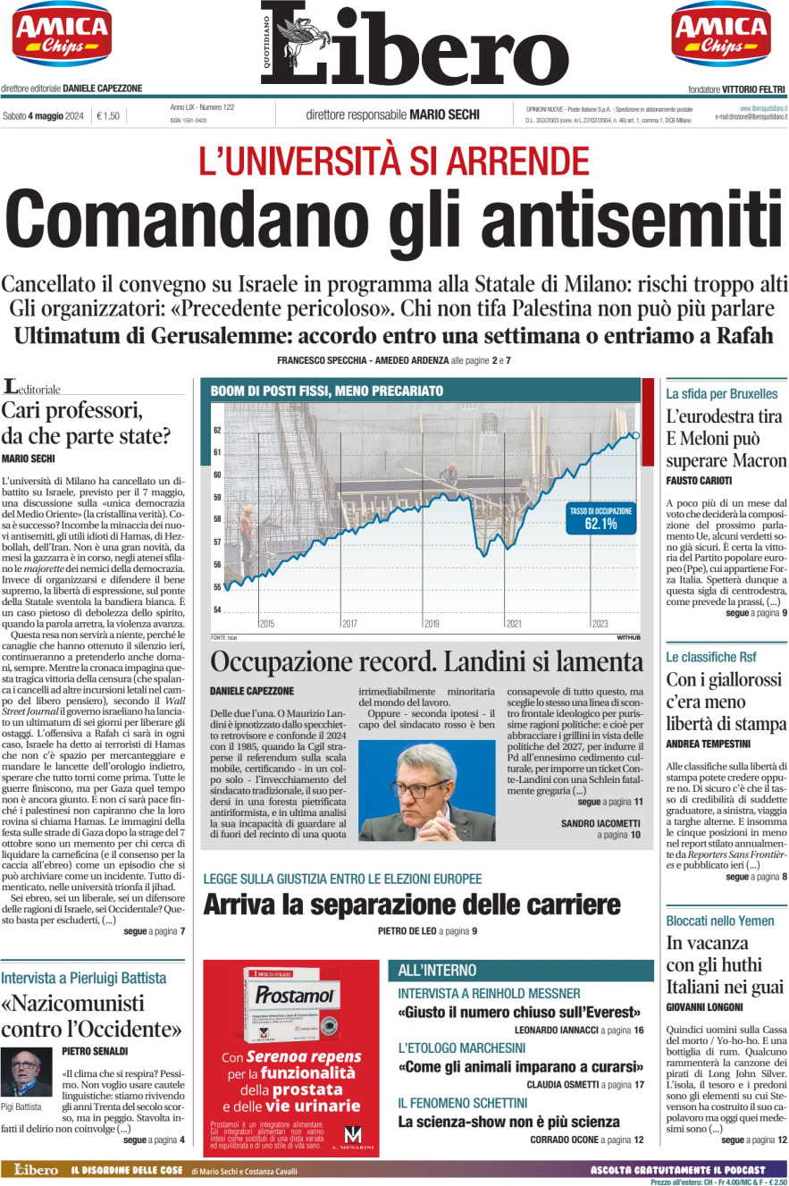 Prima-pagina-libero-edizione-di-oggi-04-05-2024