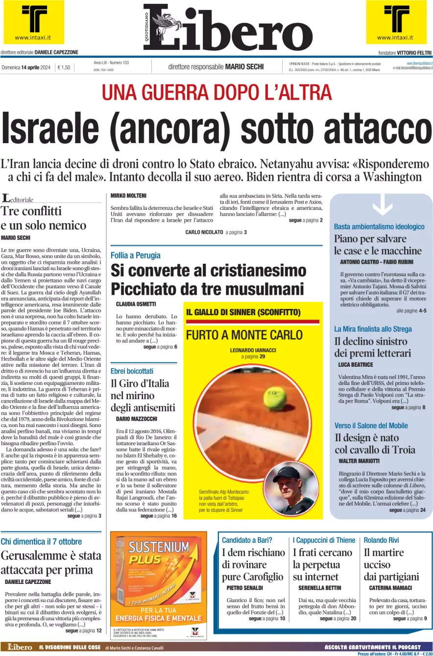 Prima-pagina-libero-edizione-di-oggi-14-04-2024