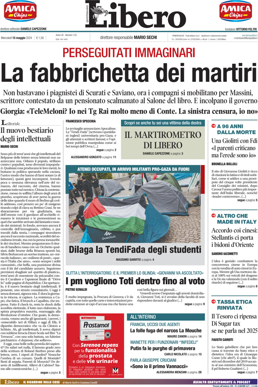 Prima-pagina-libero-edizione-di-oggi-15-05-2024