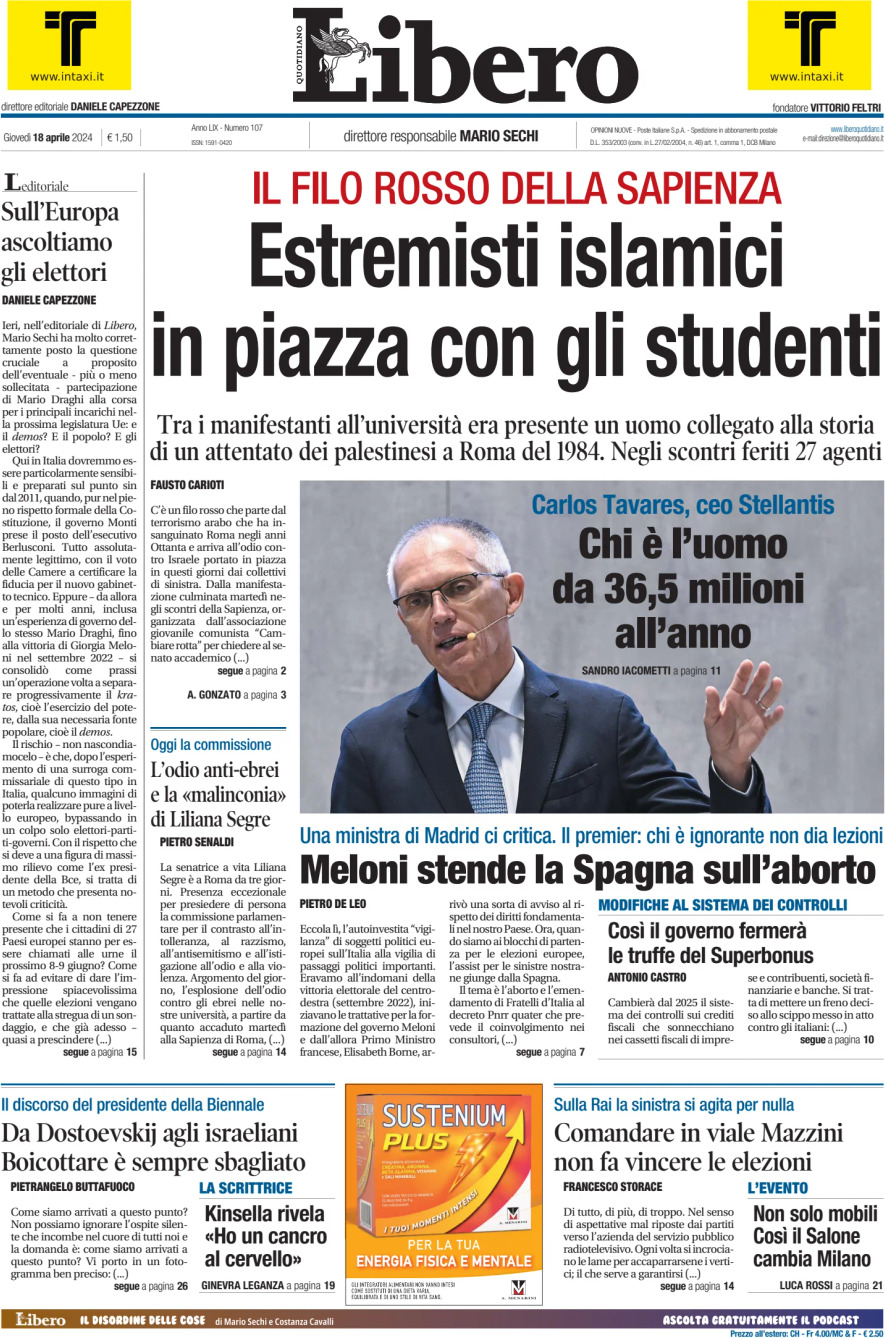 Prima-pagina-libero-edizione-di-oggi-18-04-2024