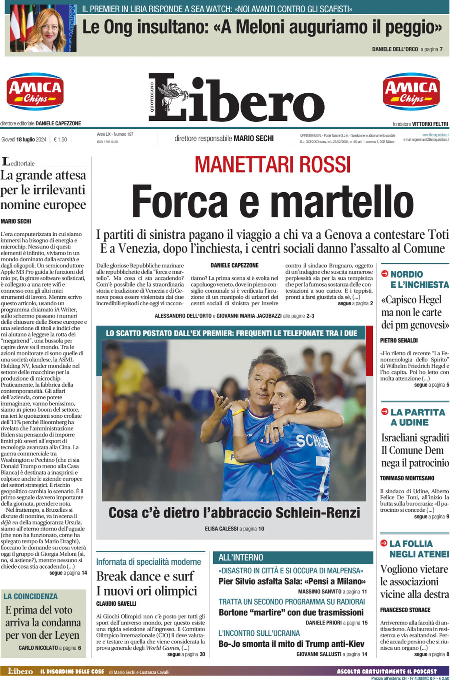Prima-pagina-libero-edizione-di-oggi-18-07-2024
