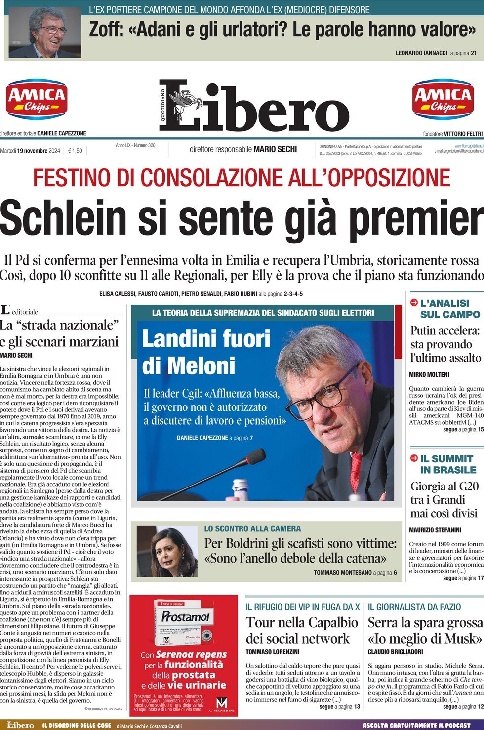 Prima-pagina-libero-edizione-di-oggi-19-11-2024