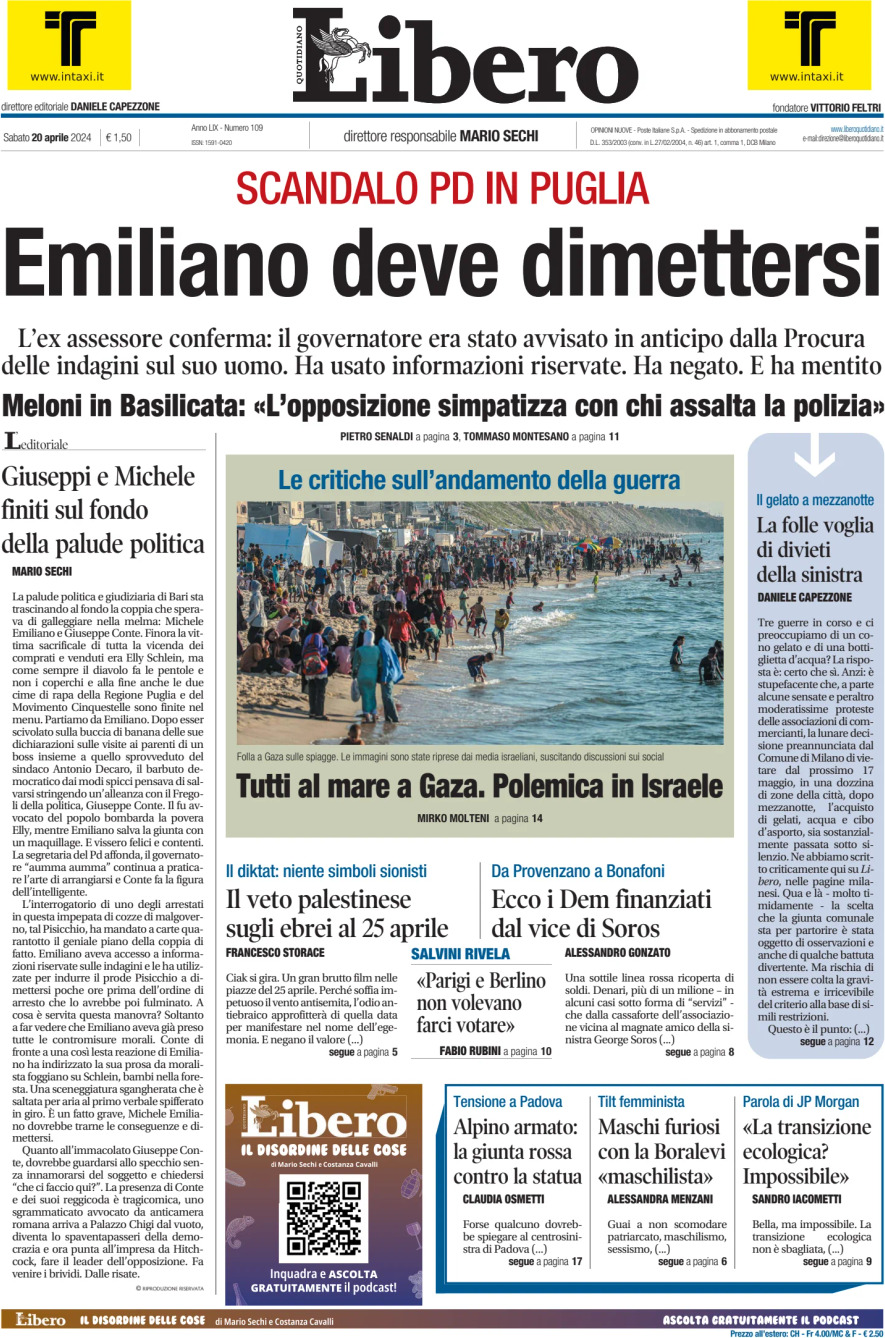 Prima-pagina-libero-edizione-di-oggi-20-04-2024