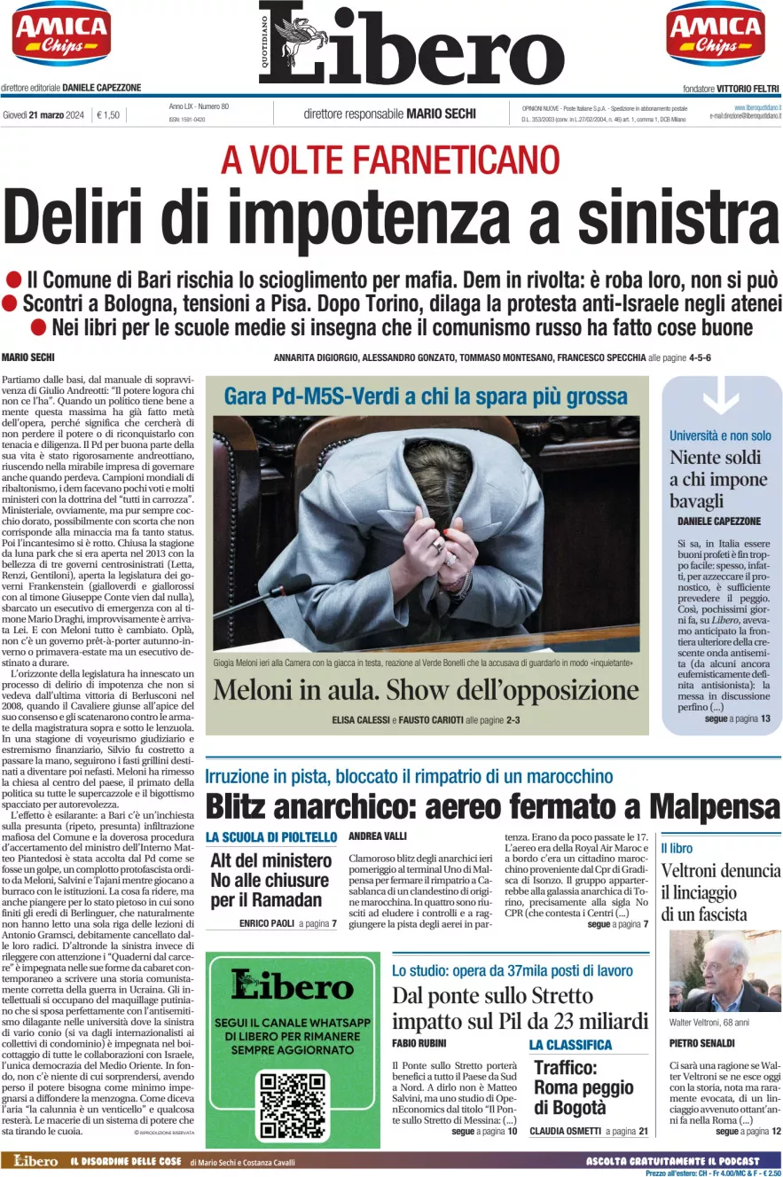 Prima-pagina-libero-edizione-di-oggi-21-03-2024