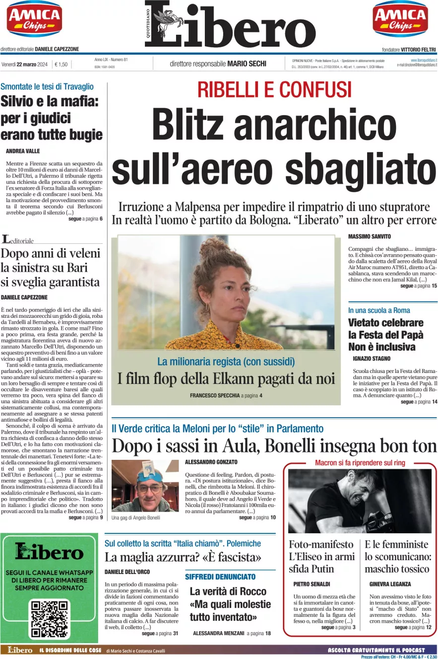 Prima-pagina-libero-edizione-di-oggi-22-03-2024