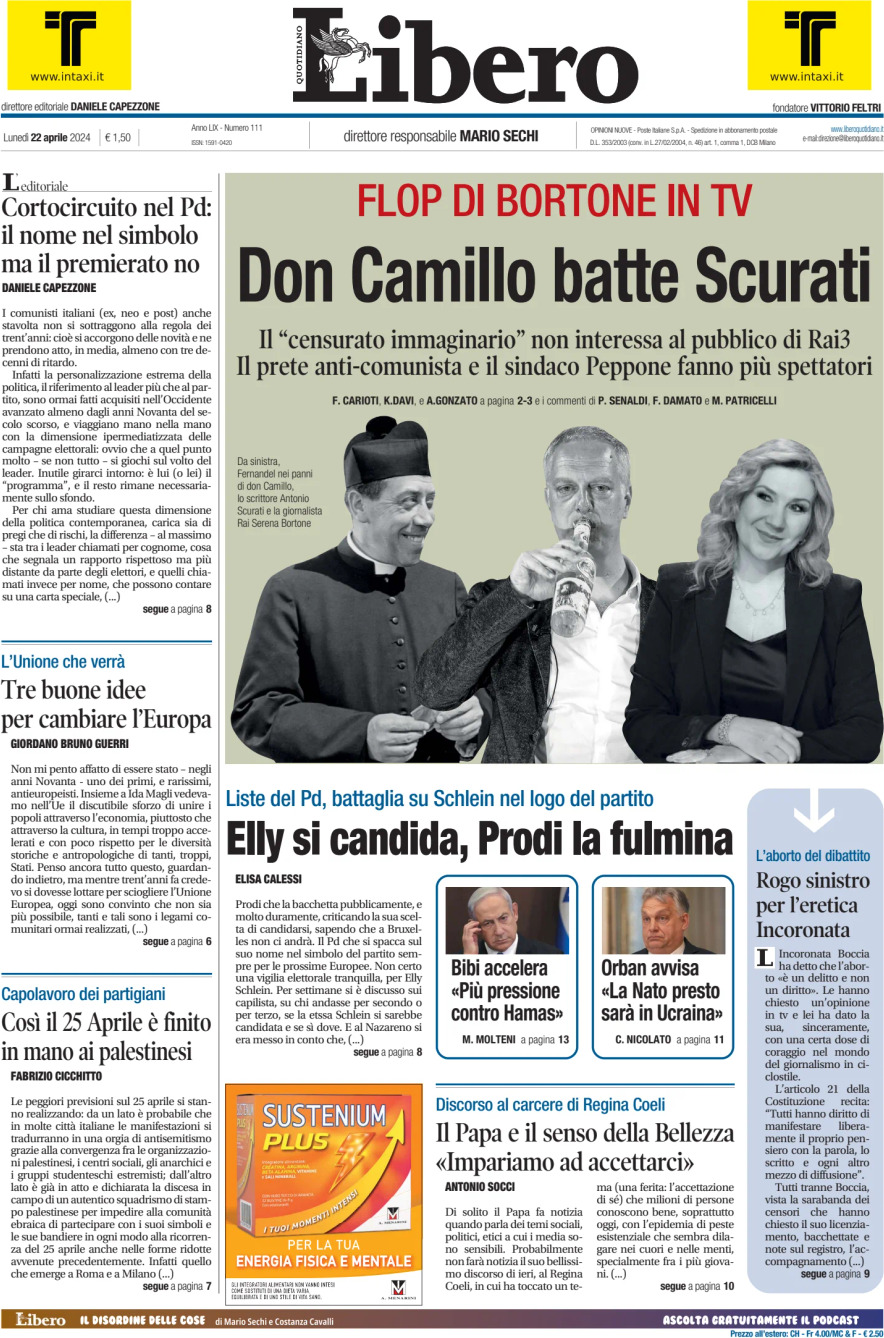 Prima-pagina-libero-edizione-di-oggi-22-04-2024